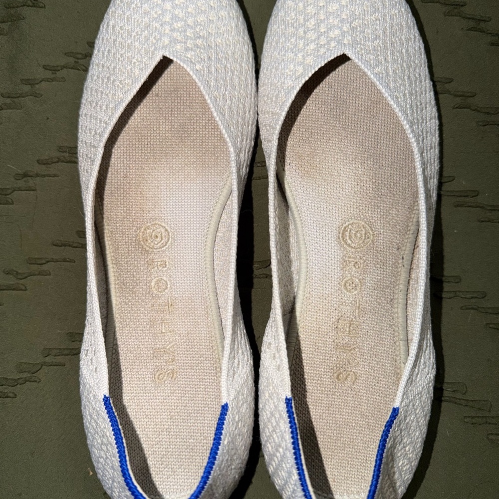 Rothy's Women's Cream and Blue Flats